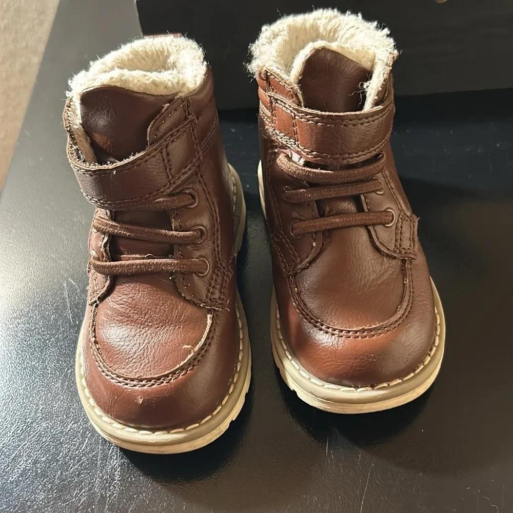 Baby Brown Leather Boots Size 5